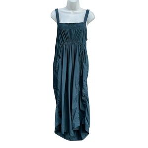 DAILY PRACTICE Anthropologie Women M Keeseville Blue Sleeveless Smocked Dress